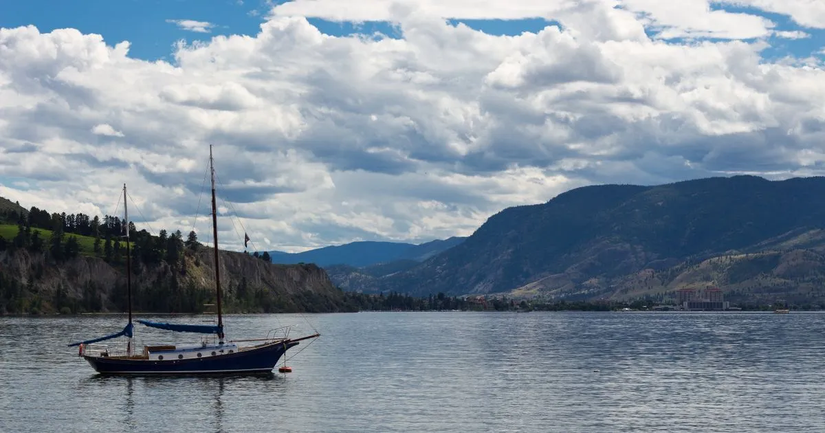 Borrowing across Kelowna - sailboat on Okanagan Lake