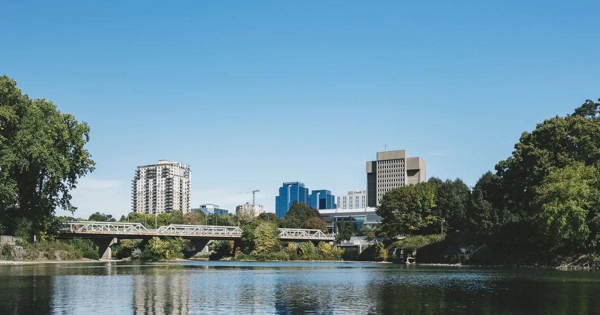 Borrowing across London, Ontario - the downtown riverfront
