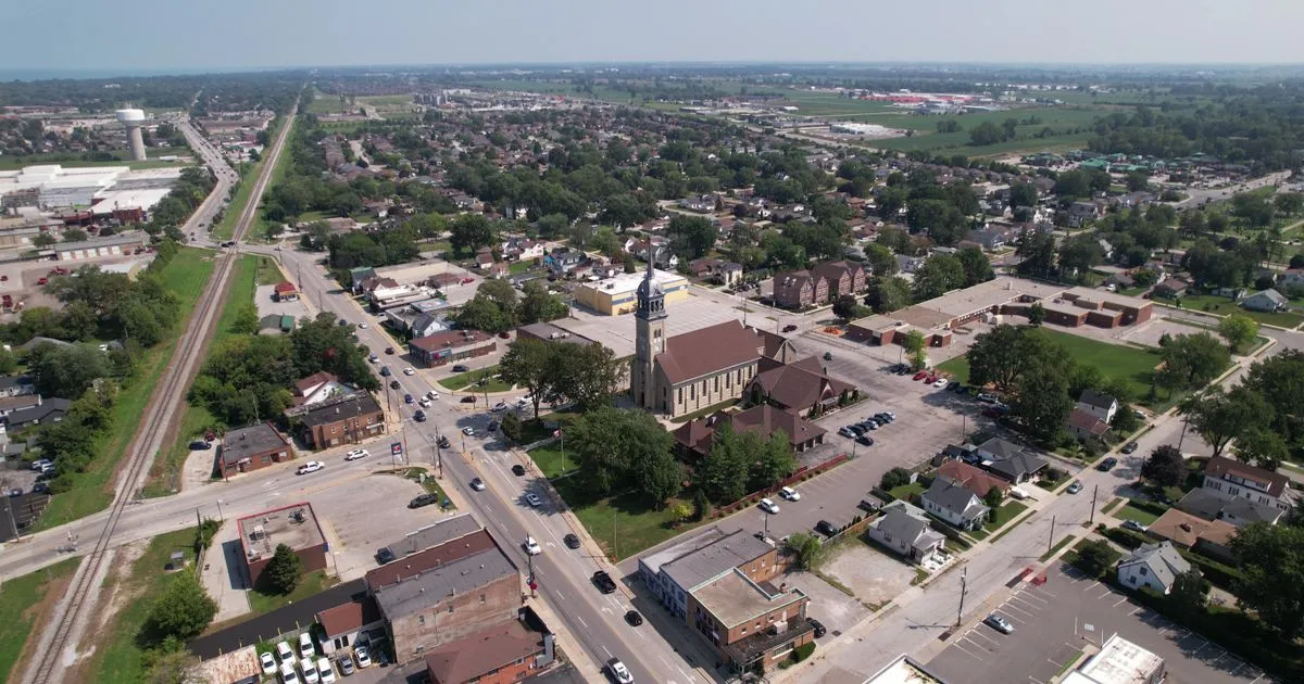 Borrowing across Windsor, Ontario - an aerial view of the city