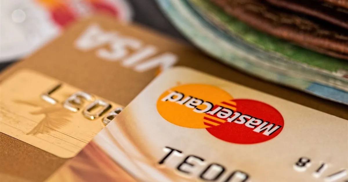 Credit cards close up in Canada