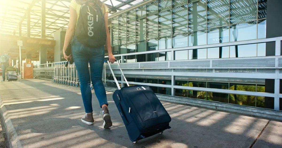 Newcomer to Canada arriving at the airport